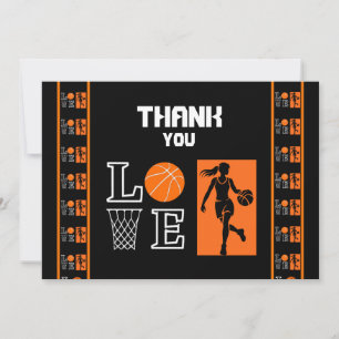 Cartão De Agradecimento Festa de Aniversário de Basquete, Jogador de Basqu