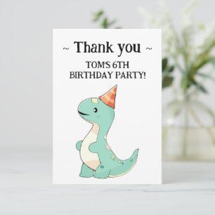 Cartão De Agradecimento Festa de aniversário de Bebê de Cartoon Bonito Din