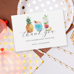 Cartão De Agradecimento Festa de aniversário de coquetel de verão divertid