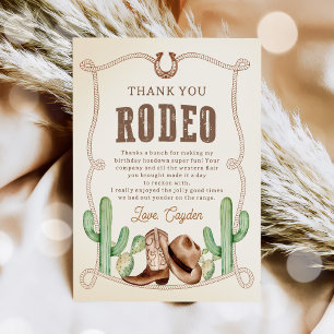 Cartão De Agradecimento Festa de aniversário de cowboy ocidental