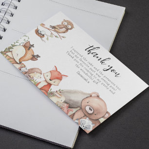 Cartão De Agradecimento Festa de Aniversário de criança de Animais da Flor