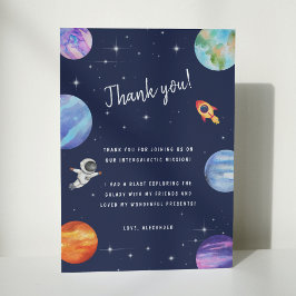Cartão De Agradecimento Festa de Aniversário de Estrelas da Galáxia Planet