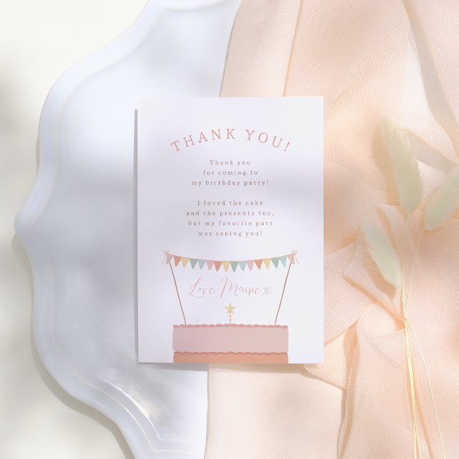 Cartão De Agradecimento Festa de aniversário de Fotografia da Rapariga de  (Criador carregado)