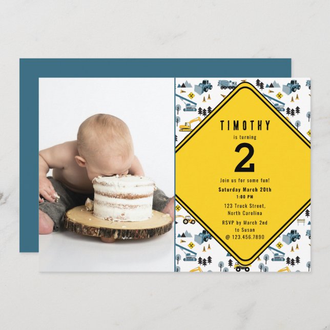 Cartão De Agradecimento Festa de aniversário de Fotografia do Local dos Ca (Frente/Verso)