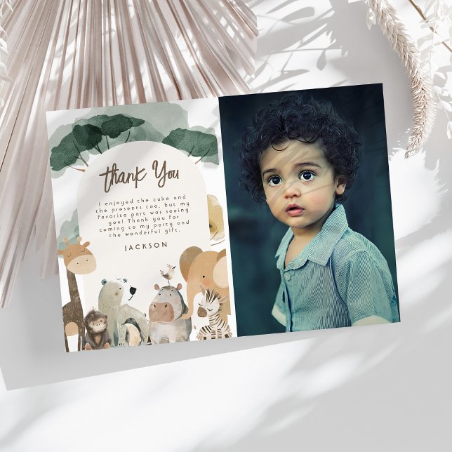 Cartão De Agradecimento Festa de aniversário de Fotografias de Animais de  (Criador carregado)