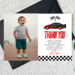 Cartão De Agradecimento Festa de aniversário de Fotografias Personalizadas<br><div class="desc">Este é um Cartões de agradecimentos de Imagens Personalizadas de Festa de aniversário de Carros de Raça Vermelha!</div>