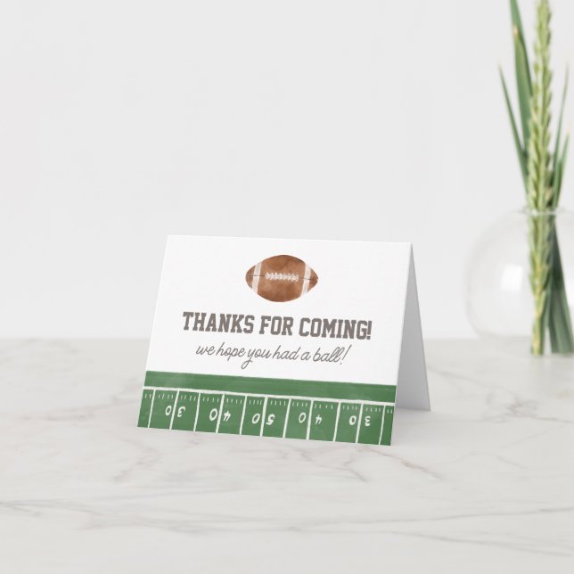 Cartão De Agradecimento Festa de aniversário de futebol (Frente)