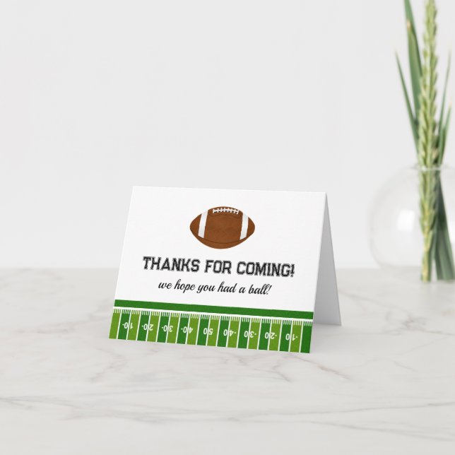Cartão De Agradecimento Festa de aniversário de futebol (Frente)