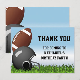 Cartão De Agradecimento Festa de Aniversário de Futebol Americano Capacete