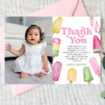 Cartão De Agradecimento Festa de aniversário de Imagem Personalizada do Co<br><div class="desc">Este é um Cartões de agradecimentos de Festa de aniversário de Foto Personalizada de Picada Amarelo Verde Cor-de-rosa!</div>