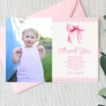 Cartão De Agradecimento Festa de aniversário de Imagens Personalizadas do<br><div class="desc">Este é um Cartões de agradecimentos de Festa de aniversário de Imagem Personalizada do Arco Coquette Rosa Elegante!</div>