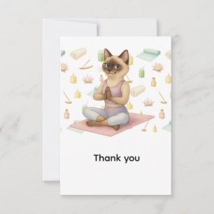 Cartão De Agradecimento Festa de aniversário de ioga para amantes de gatos
