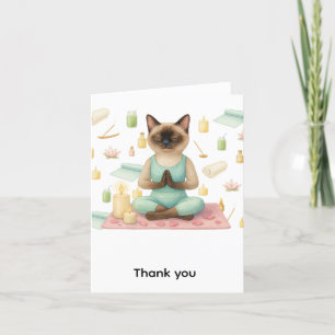Cartão De Agradecimento Festa de aniversário de ioga para amantes de gatos