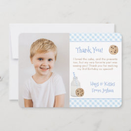 Cartão De Agradecimento Festa de Aniversário de Leite e Biscoitos Foto Pin