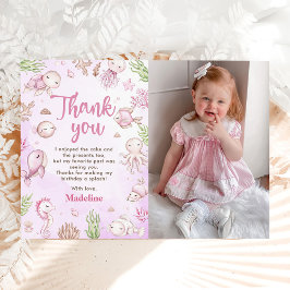 Cartão De Agradecimento Festa de Aniversário de Menina Debaixo do Mar Foto