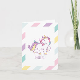 Cartão De Agradecimento Festa de aniversario de meninas Rainbow Unicorn
