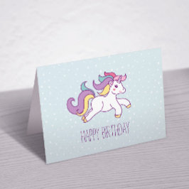 Cartão De Agradecimento Festa de aniversario de meninas Rainbow Unicorn