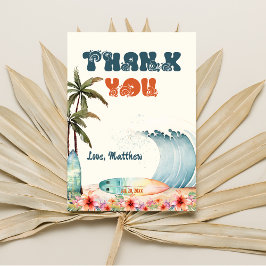 Cartão De Agradecimento Festa de Aniversário de Ondas na Praia Obrigado