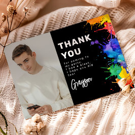 Cartão De Agradecimento Festa de Aniversário de Paintball