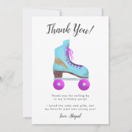 Cartão De Agradecimento Festa de Aniversário de Patins Antigos