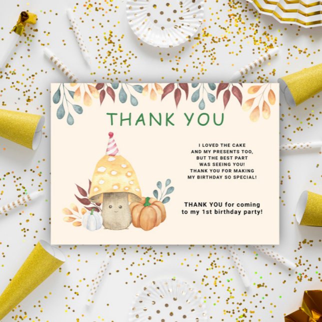 Cartão De Agradecimento Festa de aniversário de primeira linha de mosca-br (Criador carregado)