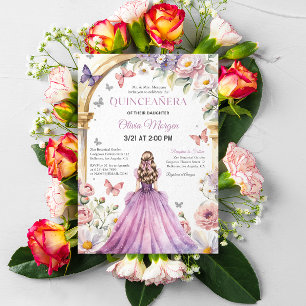 Cartão De Agradecimento Festa de aniversário de Vestido Puro Quintencera