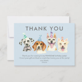 Cartão De Agradecimento Festa de Aniversário do Cachorrinho Obrigado