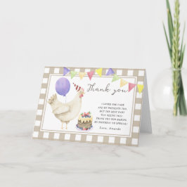 Cartão De Agradecimento Festa de aniversário do Little Cute Chick obrigado