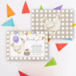 Cartão De Agradecimento Festa de aniversário do Little Cute Chick obrigado