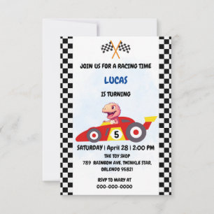 Cartão De Agradecimento Festa de aniversário do menino com carro de corrid