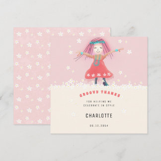 Cartão De Agradecimento Festa de aniversário Floral Fofônica Boho