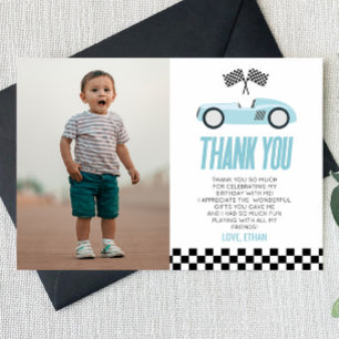 Cartão De Agradecimento Festa de Aniversário Foto Personalizada Carro de C