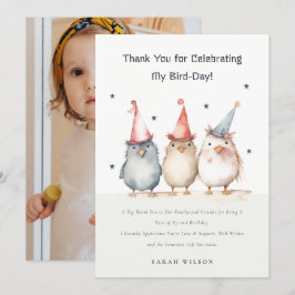 Cartão De Agradecimento Festa de Aniversário Infantil Fofa com Foto Person