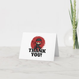 Cartão De Agradecimento Festa de Aniversário Ninja