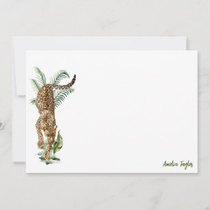 Cartão De Agradecimento Festa de Aniversário Personalizada Aquarela Leopar