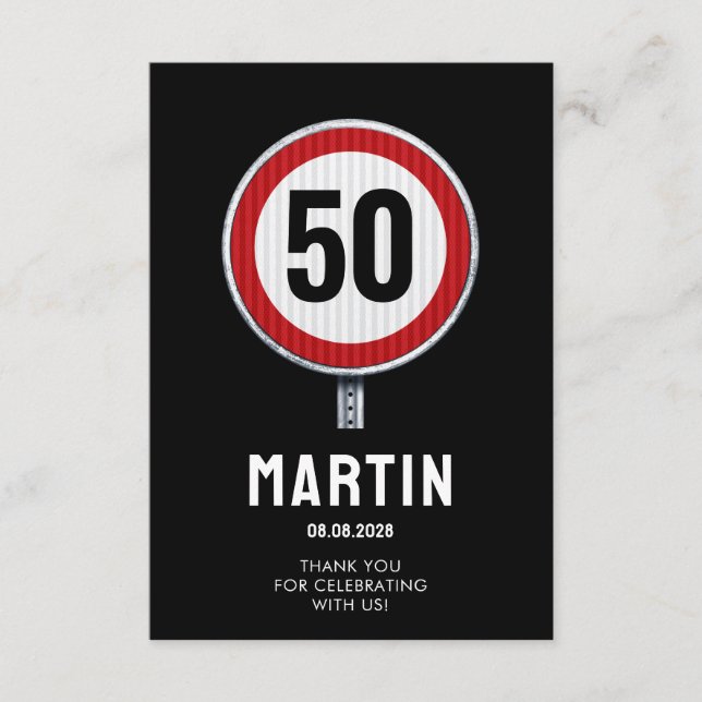 Cartão De Agradecimento FESTA DE ANIVERSÁRIO PERSONALIZADA DA IDADE com si (Frente)