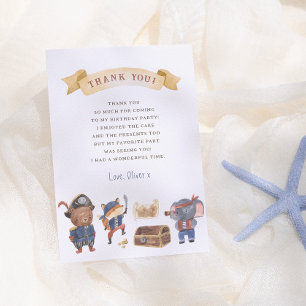 Cartão De Agradecimento Festa de aniversário Pirata