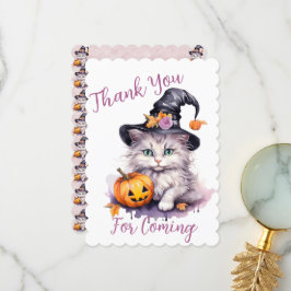 Cartão De Agradecimento Festa de aniversário rosa-branca-rosa-aboborinha