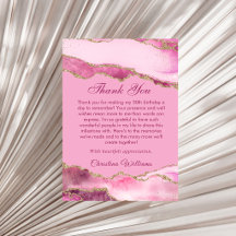 Festa de Aniversário Rosa e Dourado Elegante Obrig