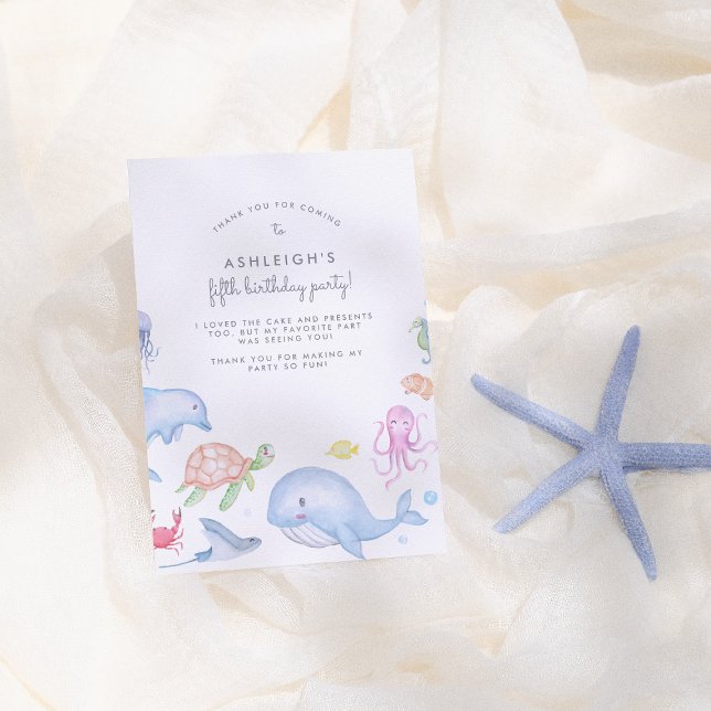 Cartão De Agradecimento Festa de Aniversário Submarino Obrigado (Criador carregado)