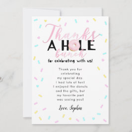 Cartão De Agradecimento Festa de Aniversário Tema Donut Obrigado