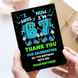 Cartão De Agradecimento Festa de Aniversário Tendência de Meme Seis Sete 6