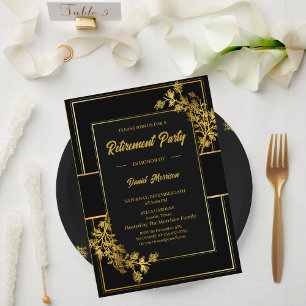 Cartão De Agradecimento Festa de Aposentadoria Moderna Elegante Floral Dou