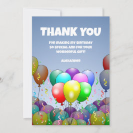 Cartão De Agradecimento Festa de Balões de Aniversário