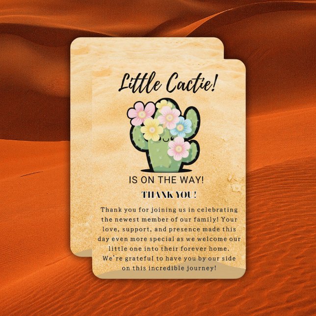 Cartão De Agradecimento Festa de Bebê Kawaii Floral Pequenina Fofa (Criador carregado)