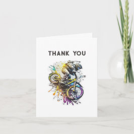 Cartão De Agradecimento Festa de Bicicleta BMX. Aniversário de menino de a