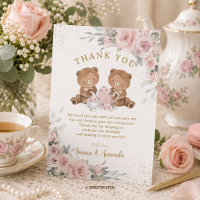 Festa de chá de aniversário de ursinhos florais ro