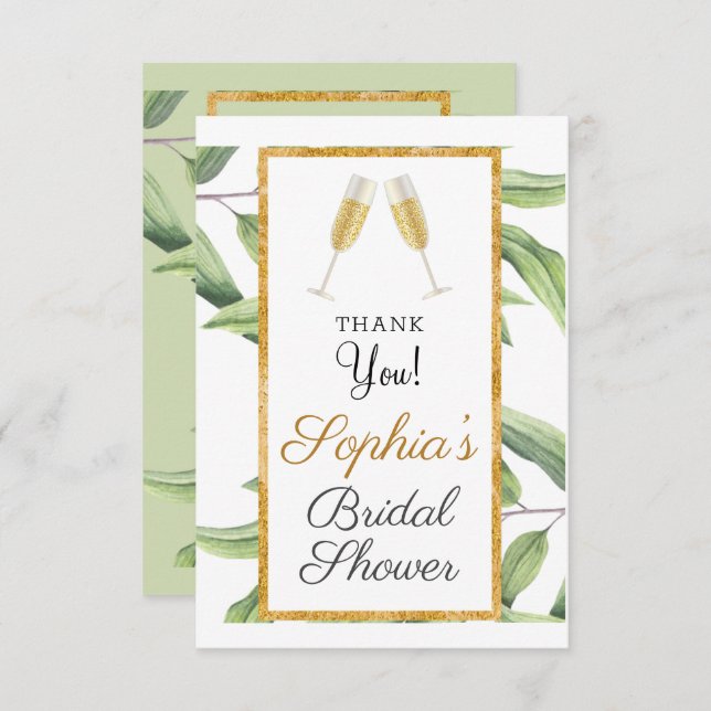 Cartão De Agradecimento Festa de Chá de panela Botânica de Saúde (Frente/Verso)