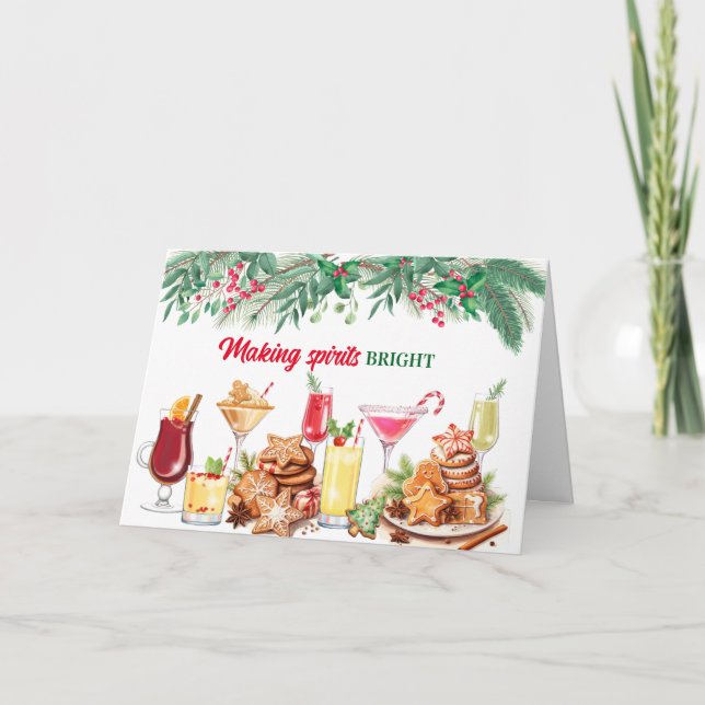 Cartão De Agradecimento Festa de Férias de Natal e Cocktails (Frente)