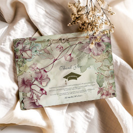 Cartão De Agradecimento Festa de formatura Colorida de Flor Selvagem